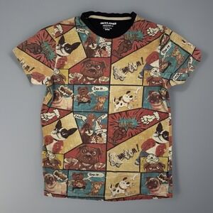 Comic Dog Graphic Tee Streetwear Cartoon All Over Fun Novelty Original
